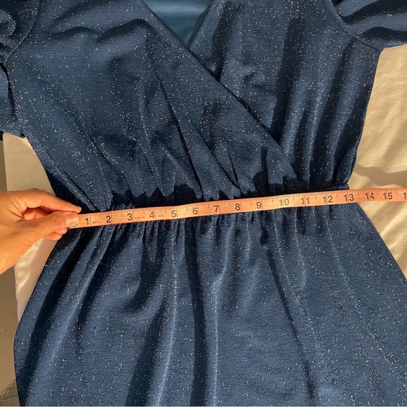 Loft Outlet Size Medium Shimmery Blue Dress good condition - Picture 5 of 16